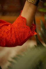 Red Hackoba Kurti Dress - Ready