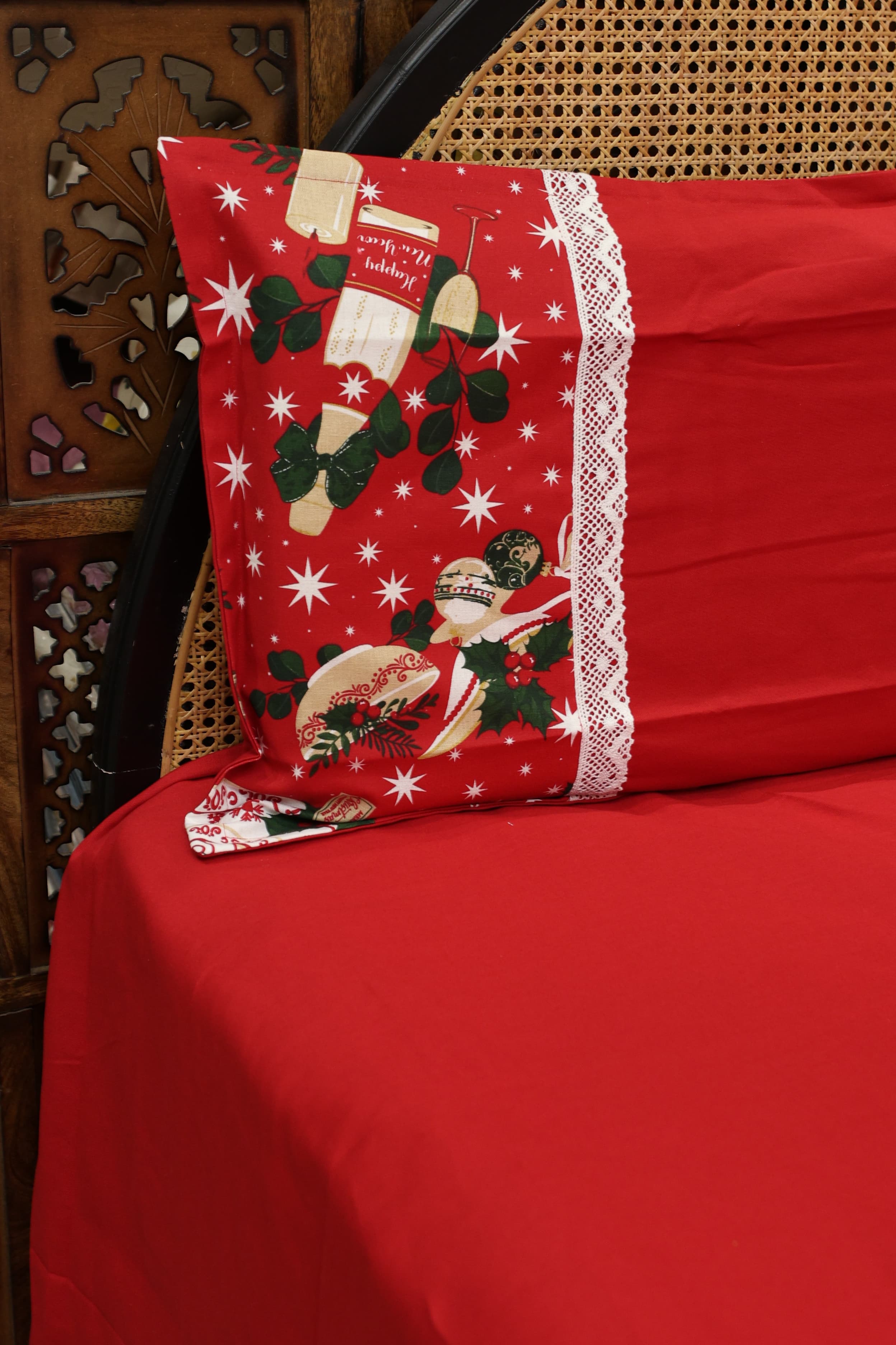 Queen Size Christmas Theme Bedsheet Set - Xmas Edition