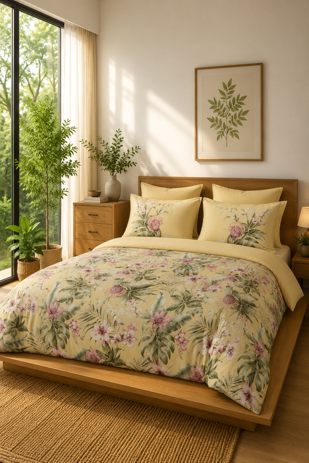 Bedsheets - Premium digital print floral king size soft cotton bedsheets (Souv)