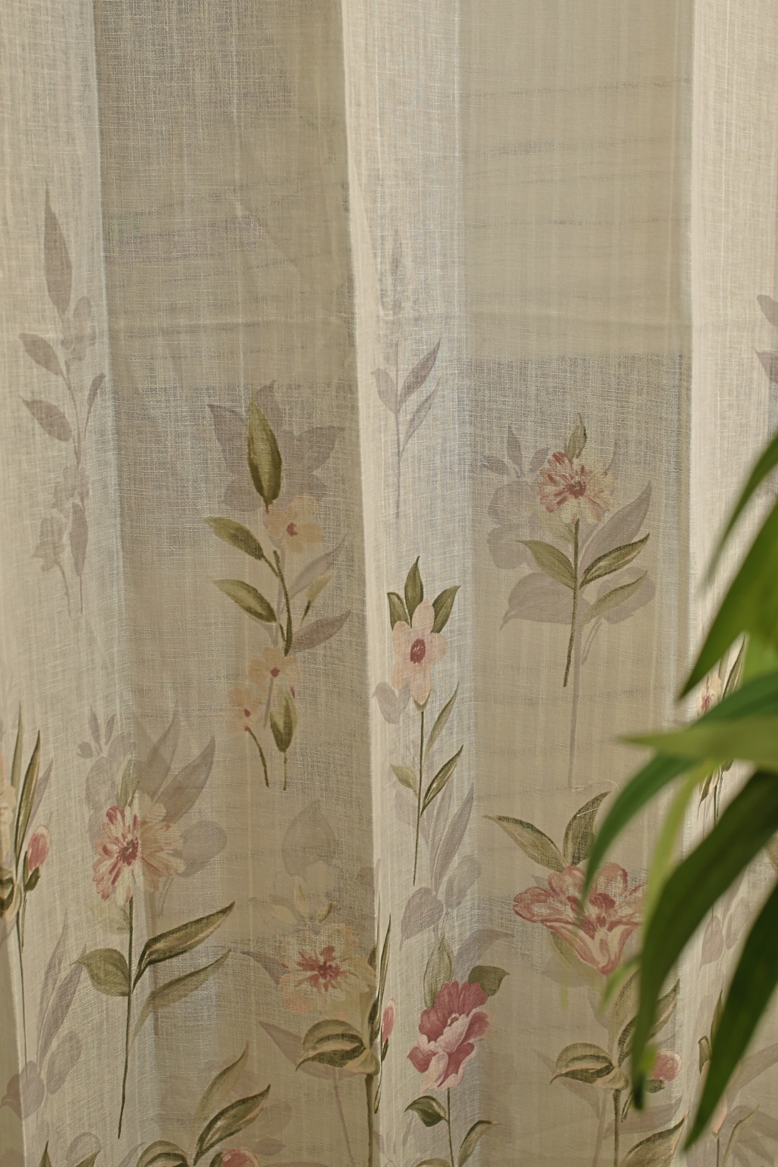 Curtains:English floral printed curtains(sheer and opaque)