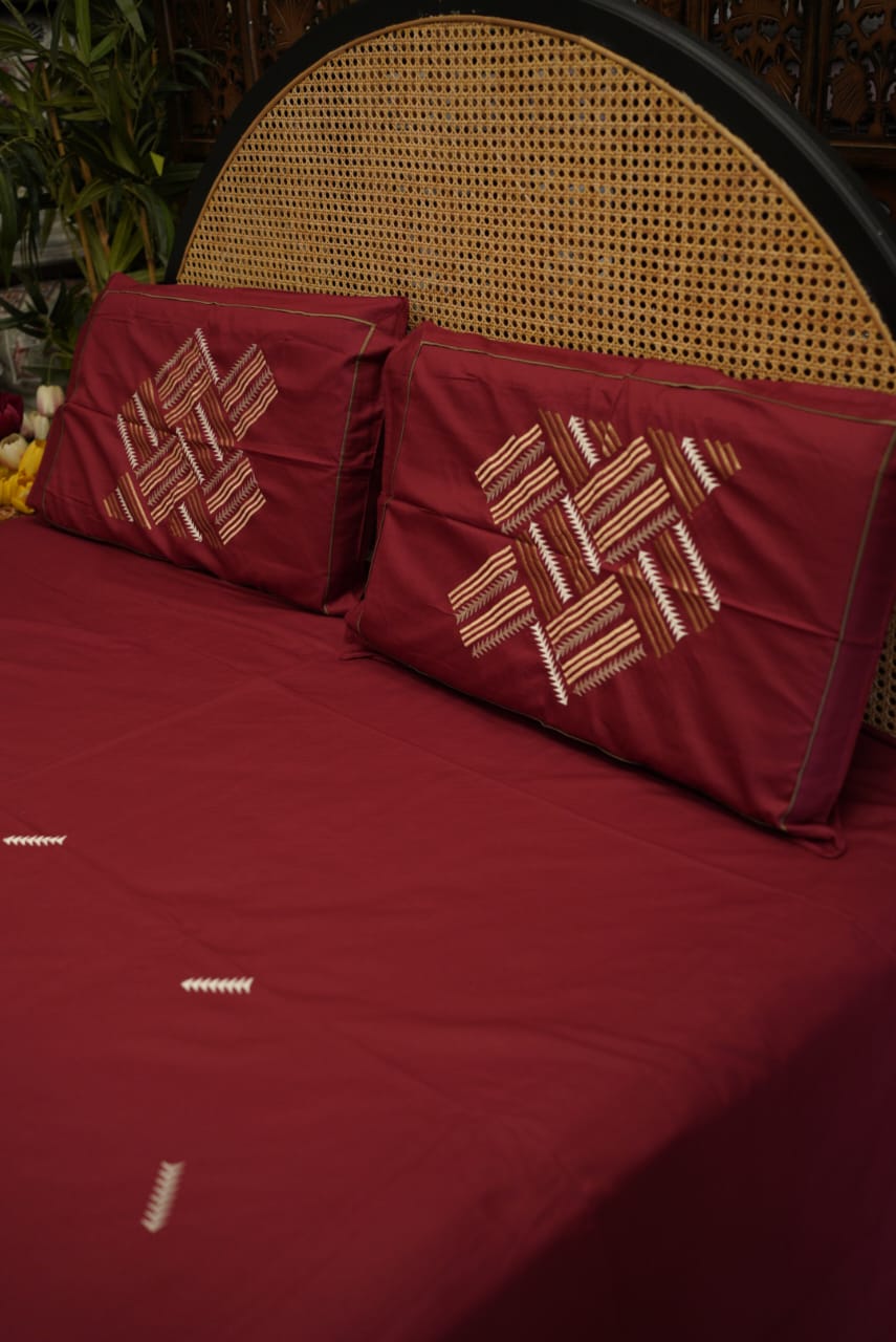 Bedsheet- Machine Embroidery Bedsheet MEK