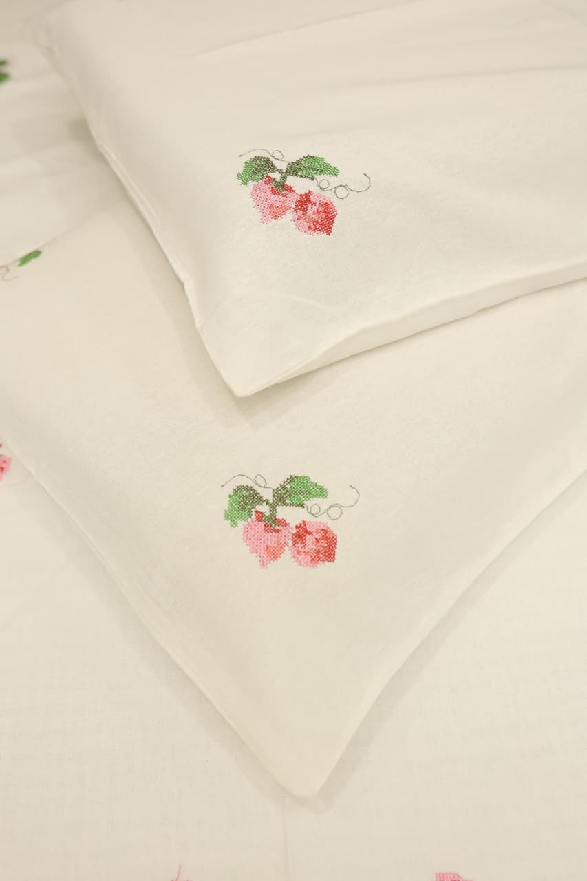 Bedsheets- Queen  premium cross stitch embroidery bedsheets