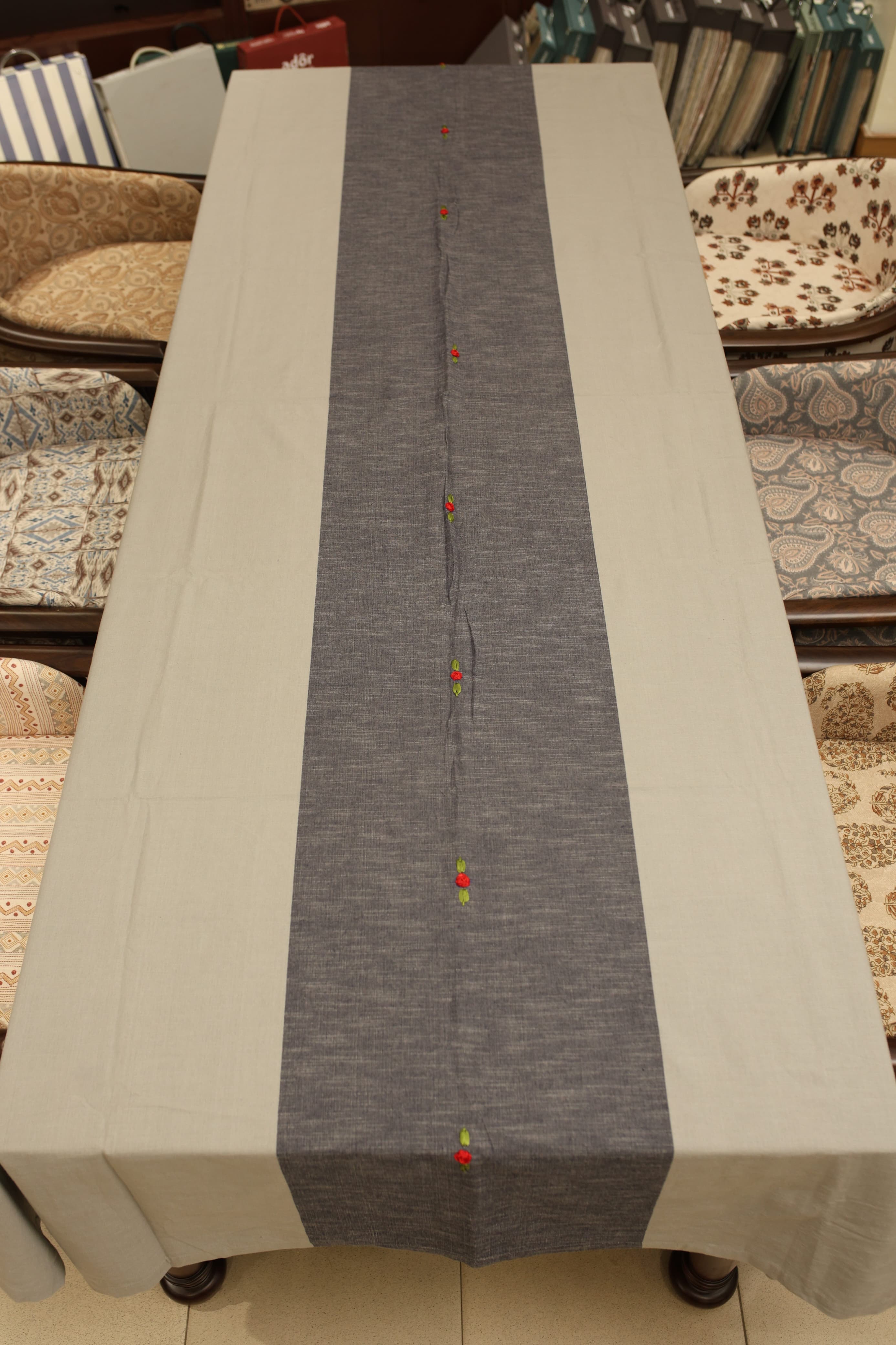 Table cloths - 8 seater ribbon embroidery