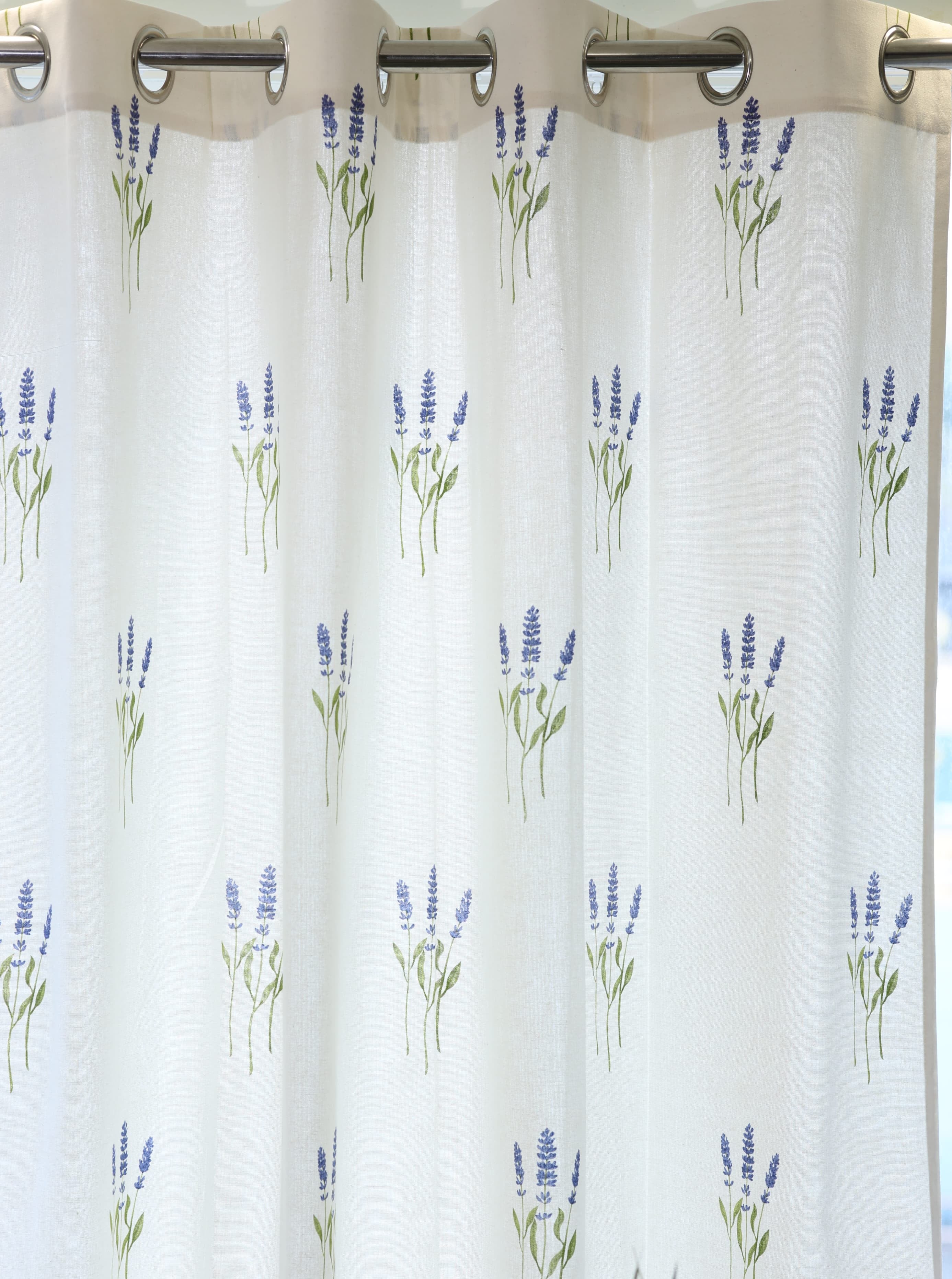 Curtains - Opaque floral curtains Offwhite