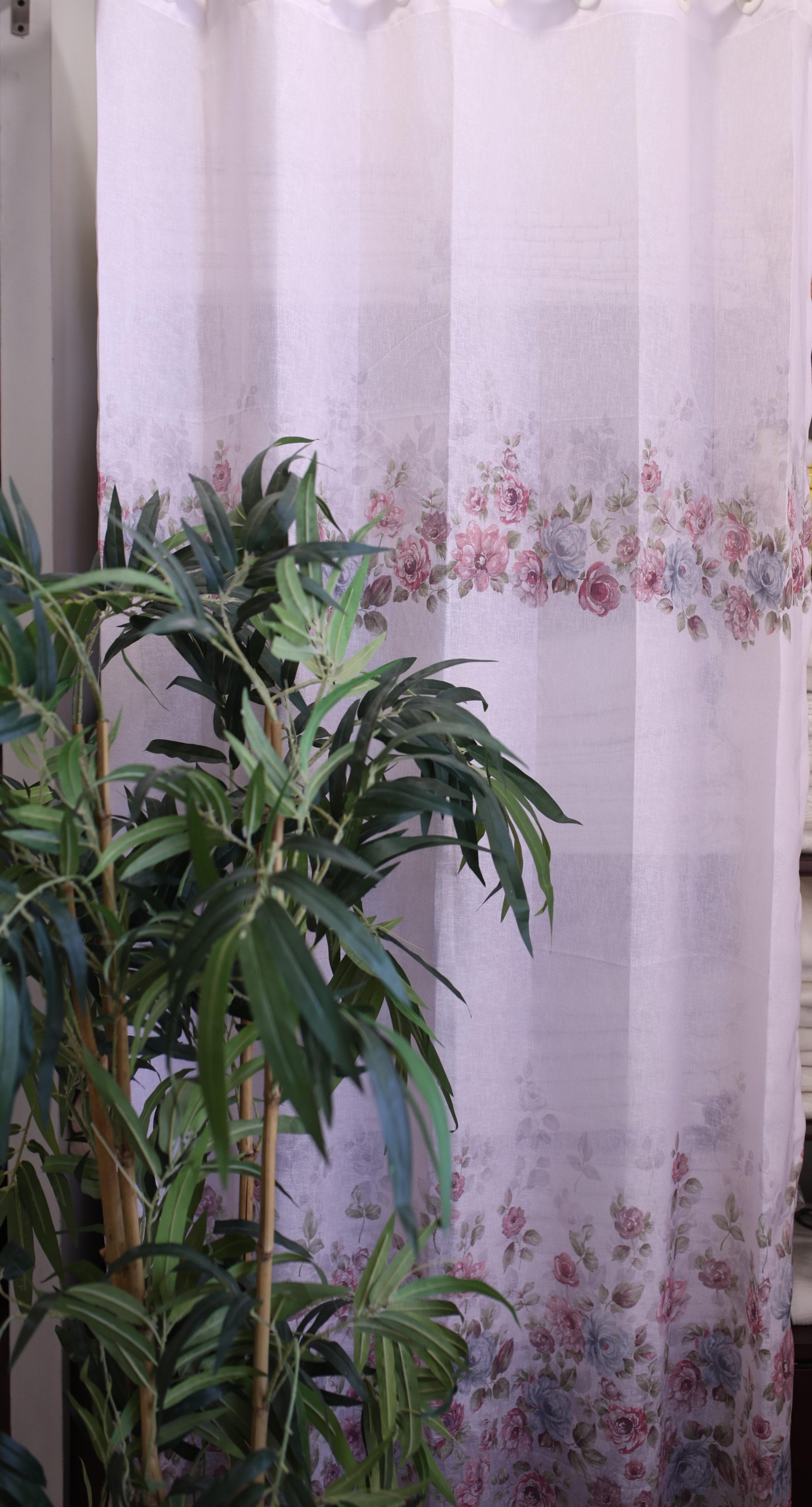 Curtains:English floral printed curtains(sheer and opaque)