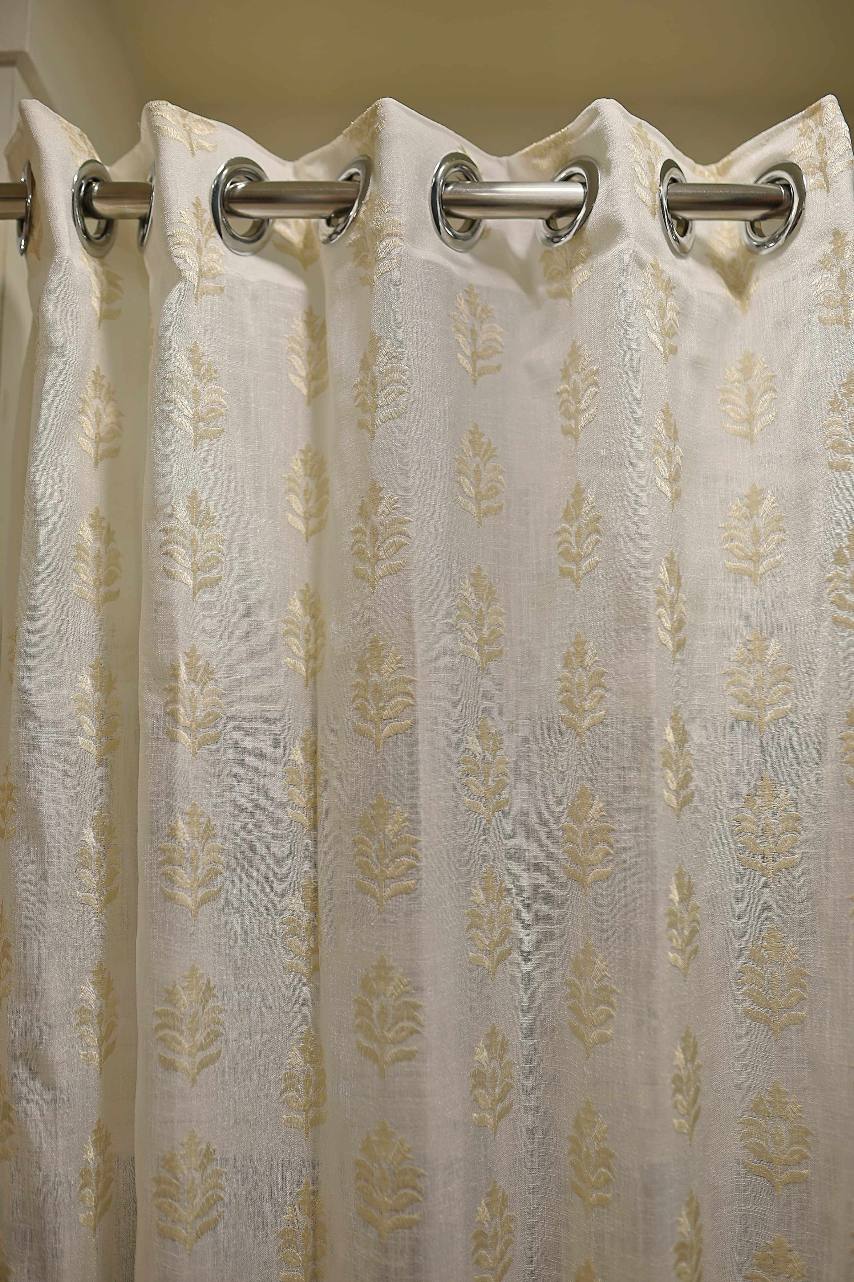 Curtains-Premium embroidered sheer curtains