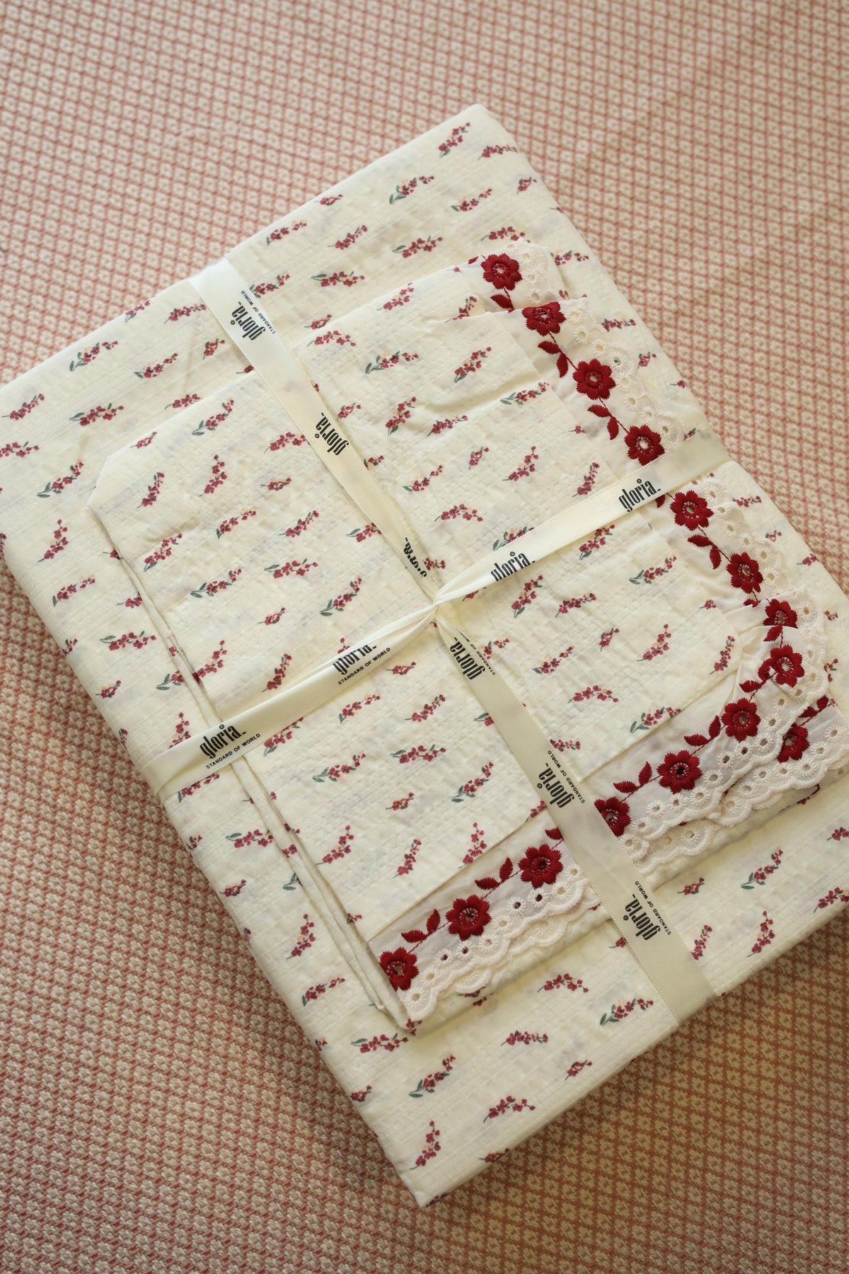 Bedsheets - Premium King soft cotton lace bedsheets majestic