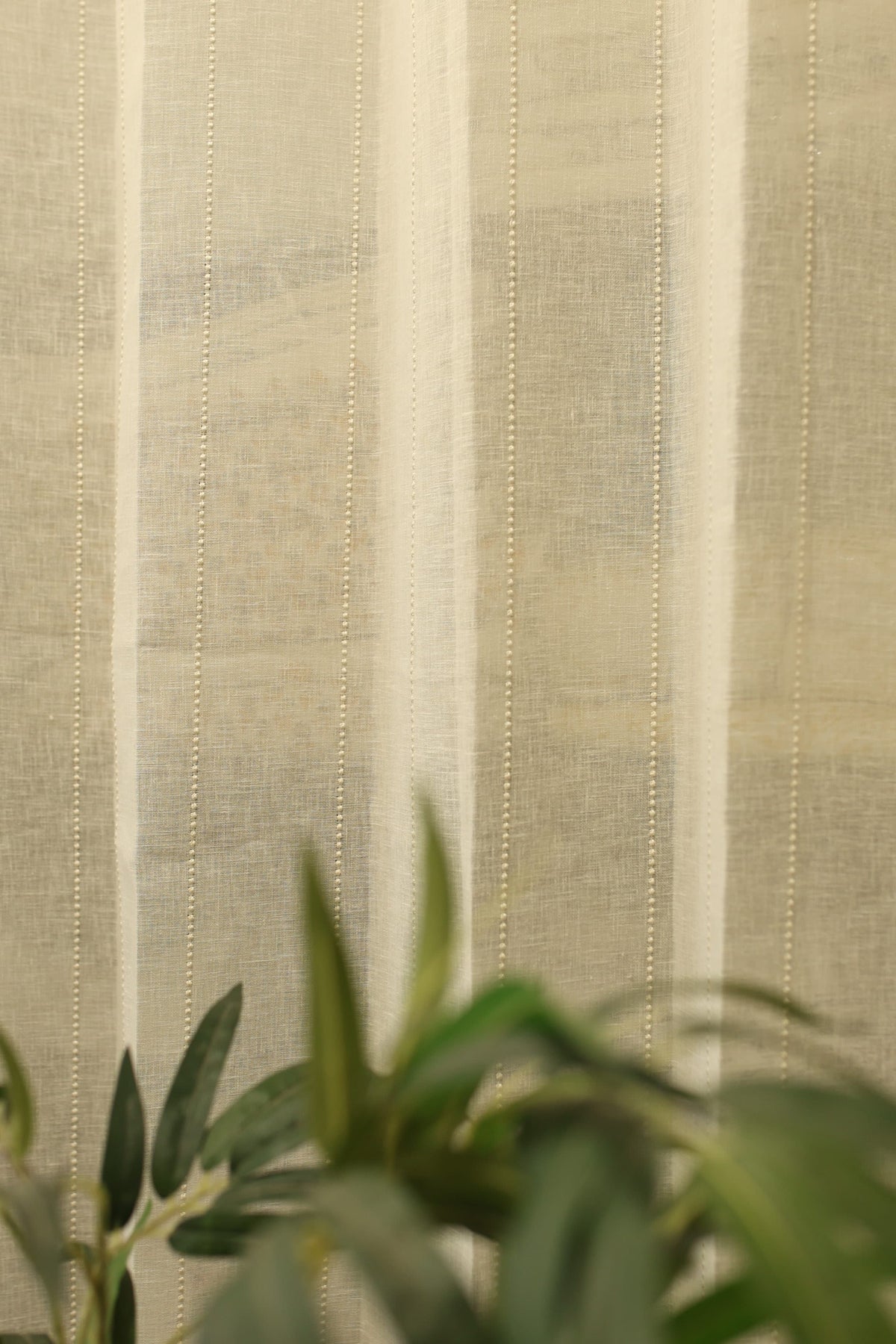 Curtains - Premium embroidery sheer curtains wider width off white shade prebooking