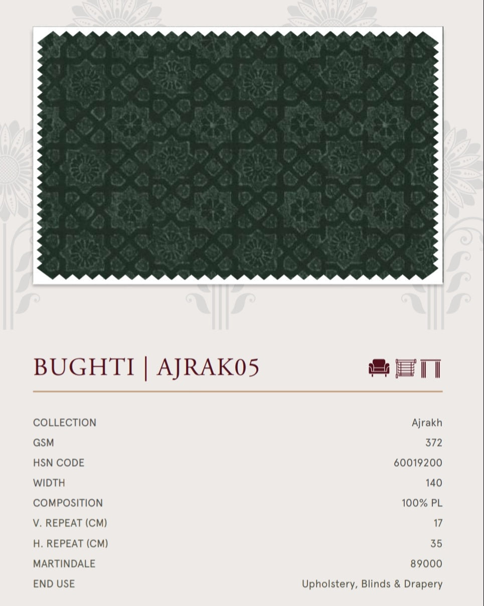 Upholstery fabrics -Ajrakh(Bughti)