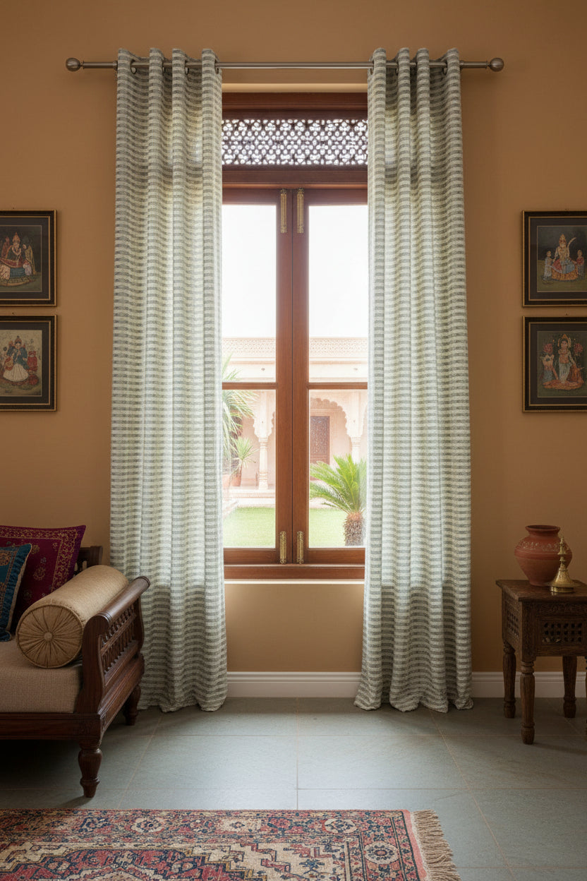 Opaque curtains- Green Cotton | Xmas edition