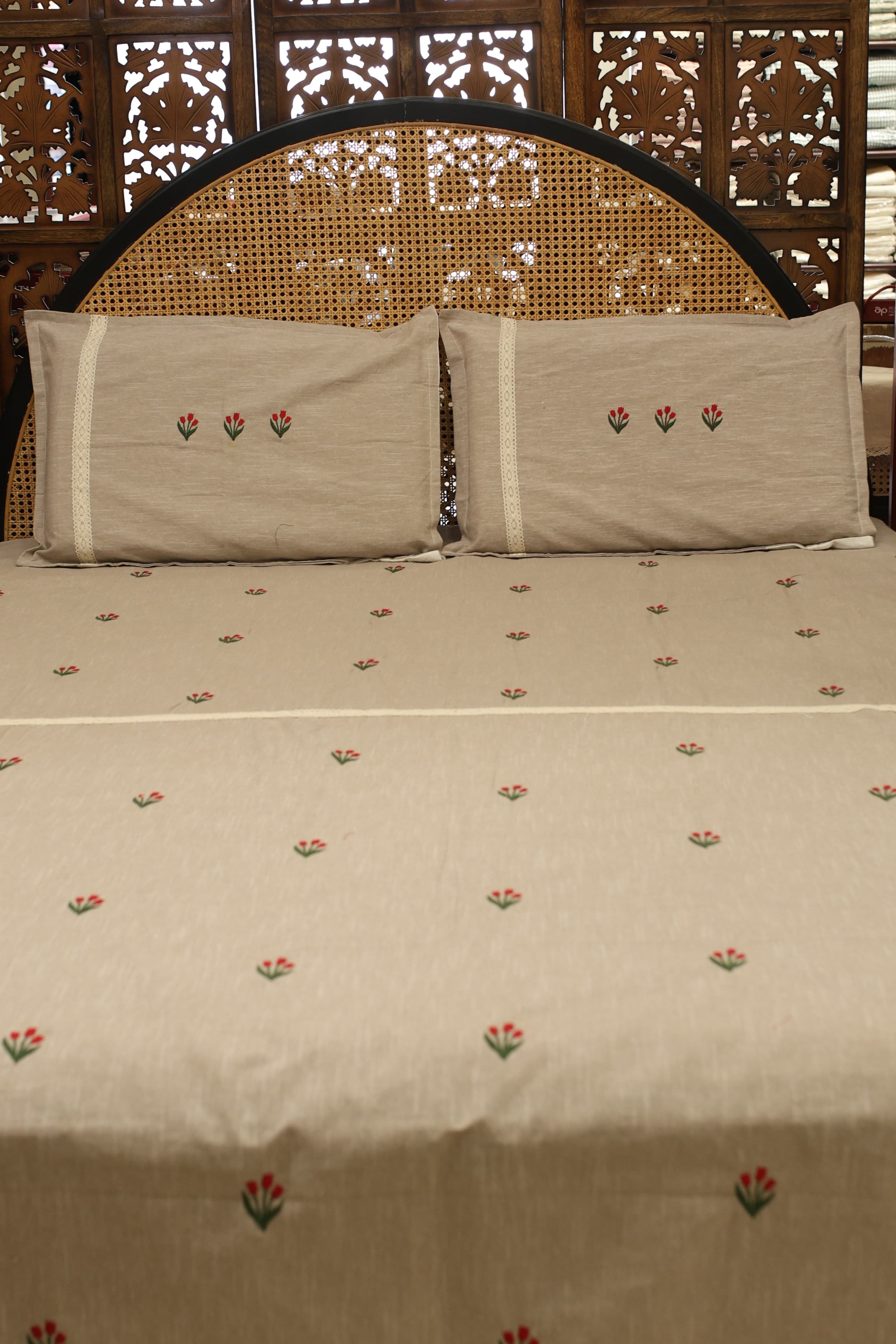 Bedsheets - Queen cross stitch embroidered bedsheets