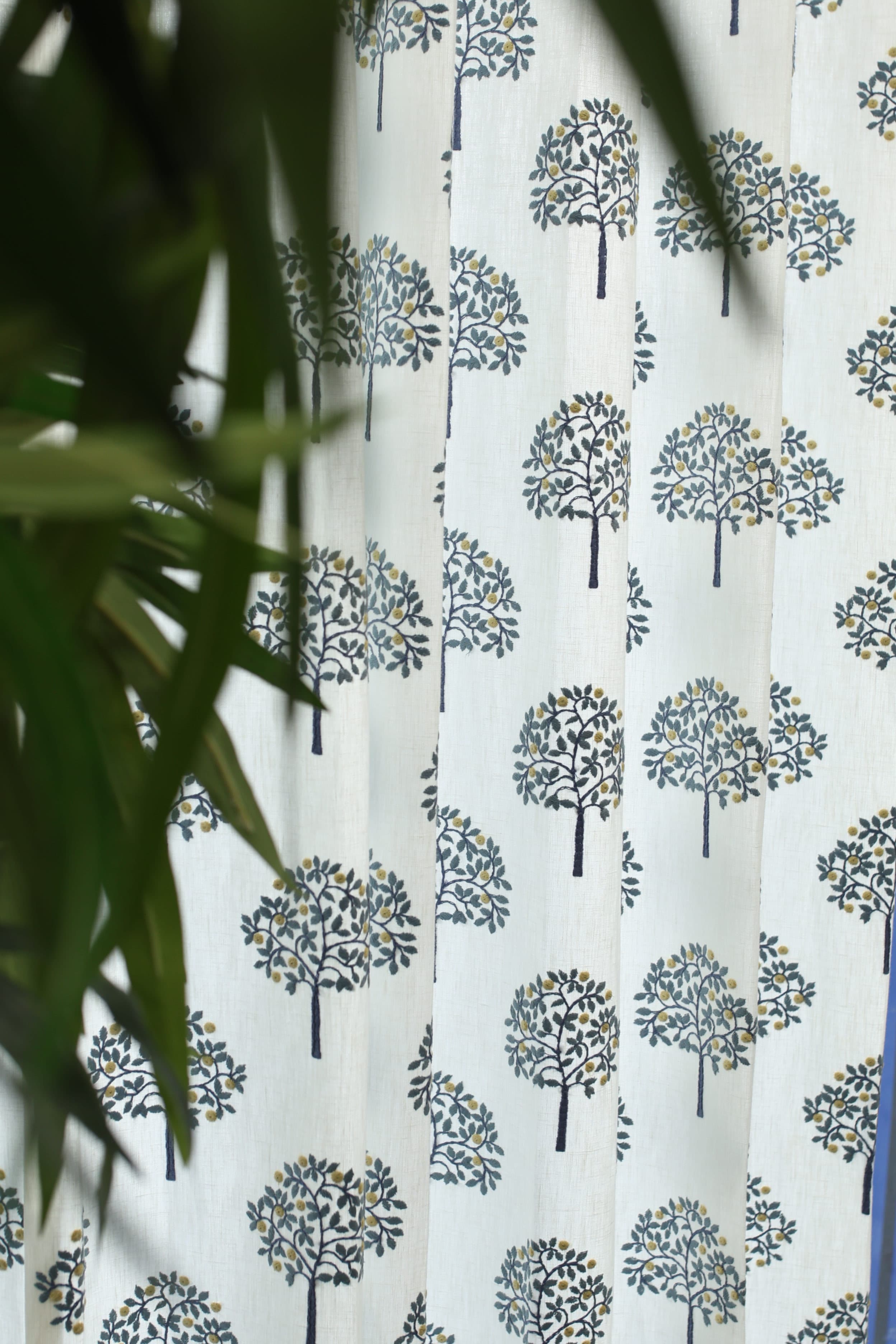 Curtains - Premium embroidery curtains opaque blue edition prebooking