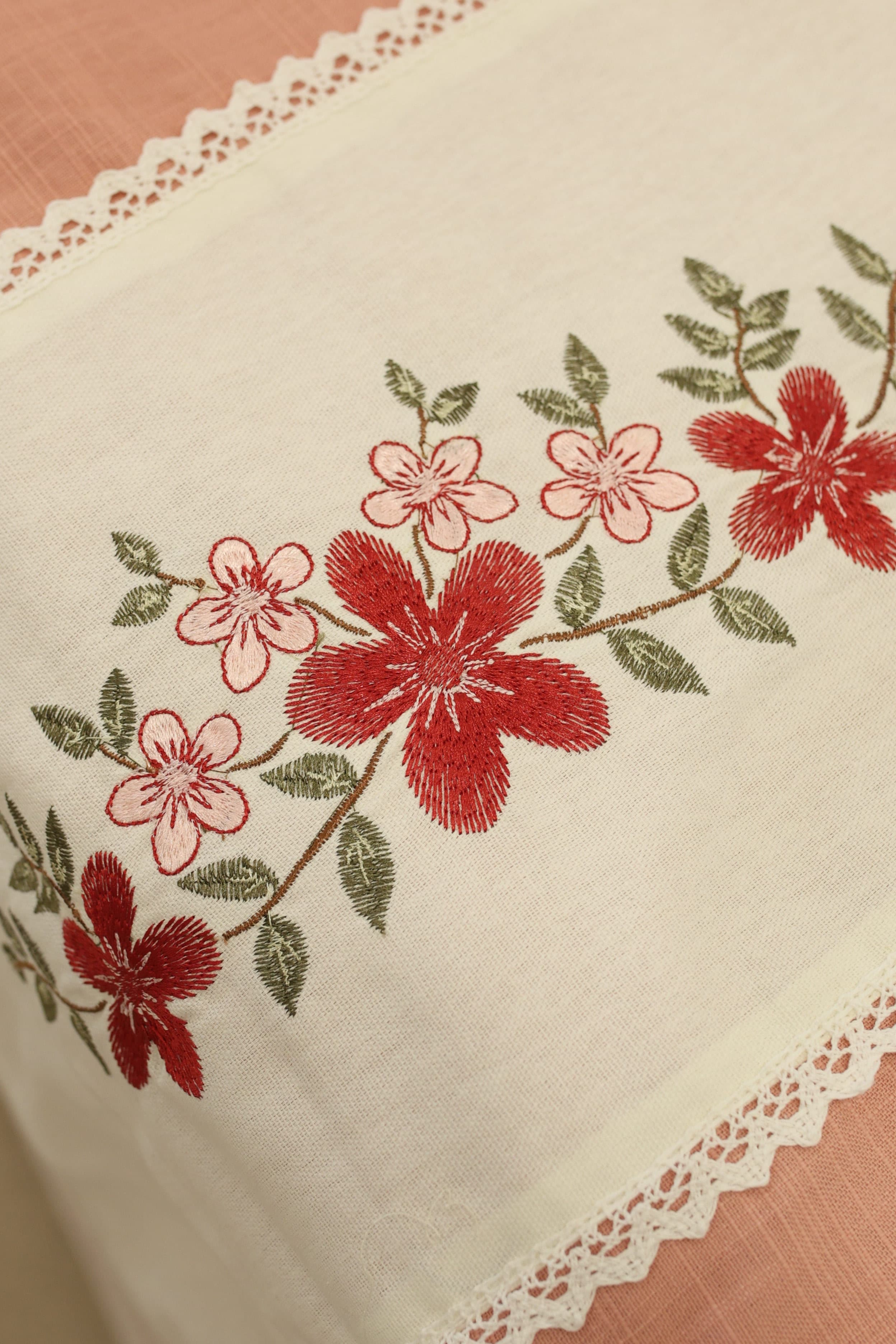 Bedsheets - King premium machine embroidery bedsheets lace bedsheets