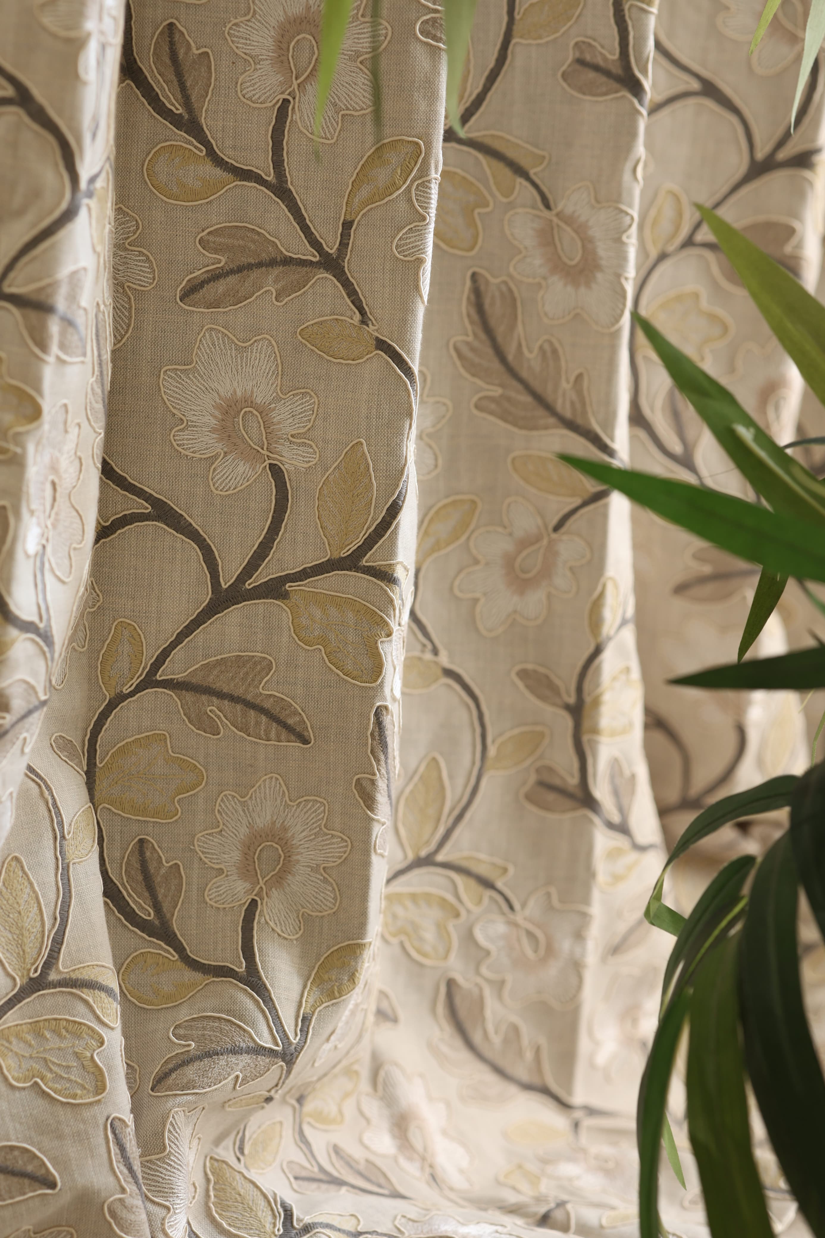 Curtains - Premium embroidery opaque curtains busan