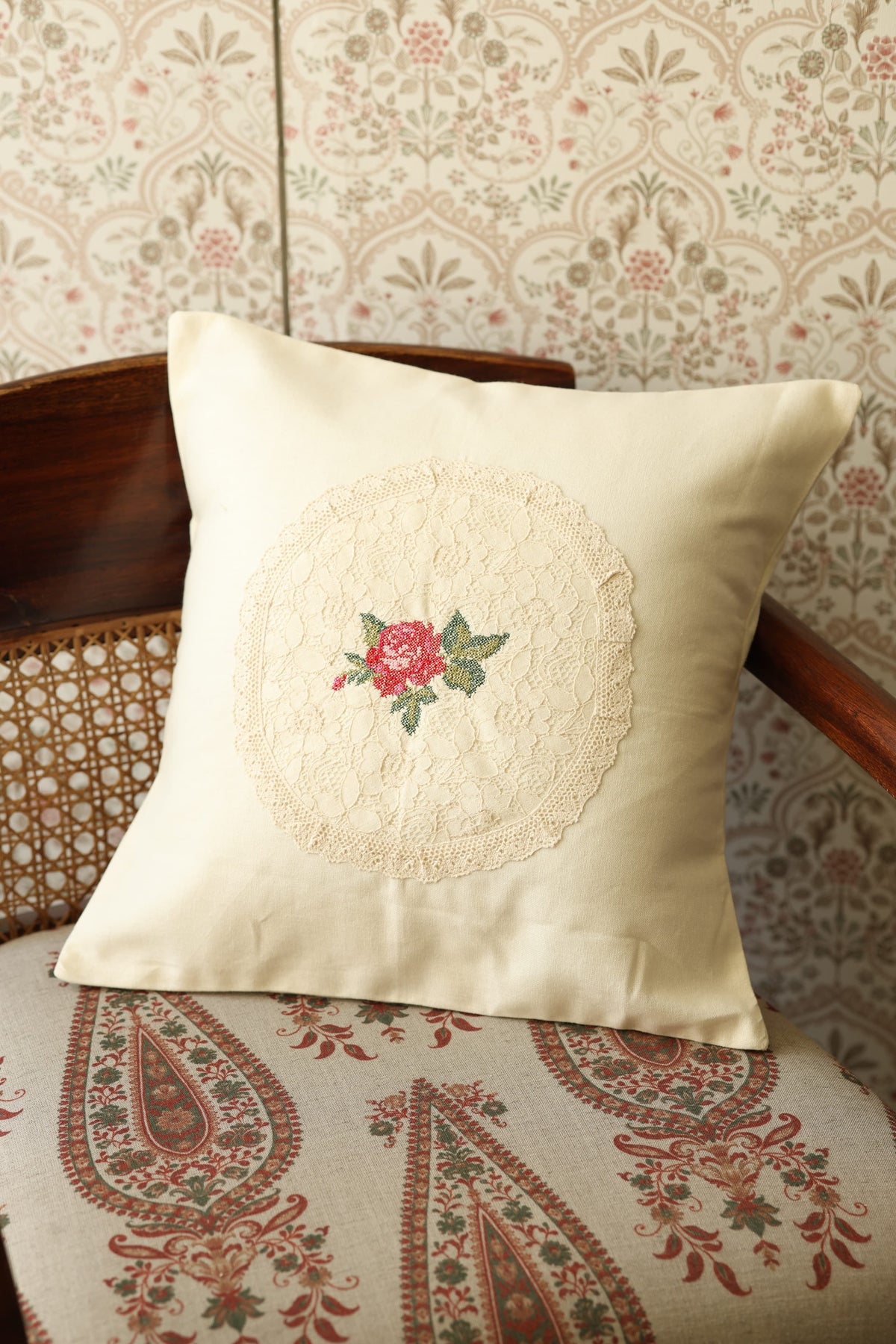 Cushion covers - 16*16 inches cross stitch embroidery