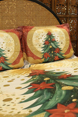 Christmas 7D Panel Print King Size Bedsheet Set - Xmas edition