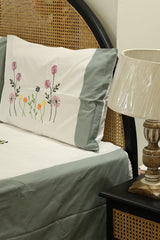 King Size Premium Machine Embroidery Bedsheet Set with 2 Pillow Covers (108x108")