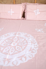 King Size Premium Machine Embroidery Bedsheet Set with 2 Pillow Covers (108x108)