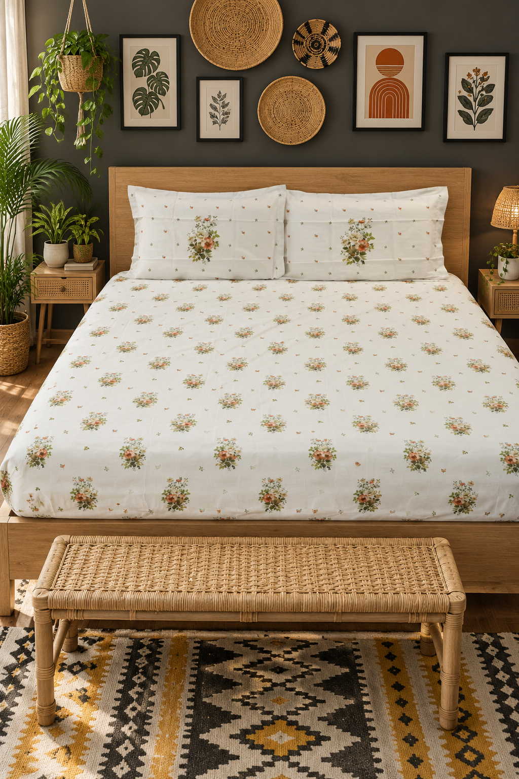 Bedsheets - King premium soft cotton bedsheet Digital Print DD   VATIKA