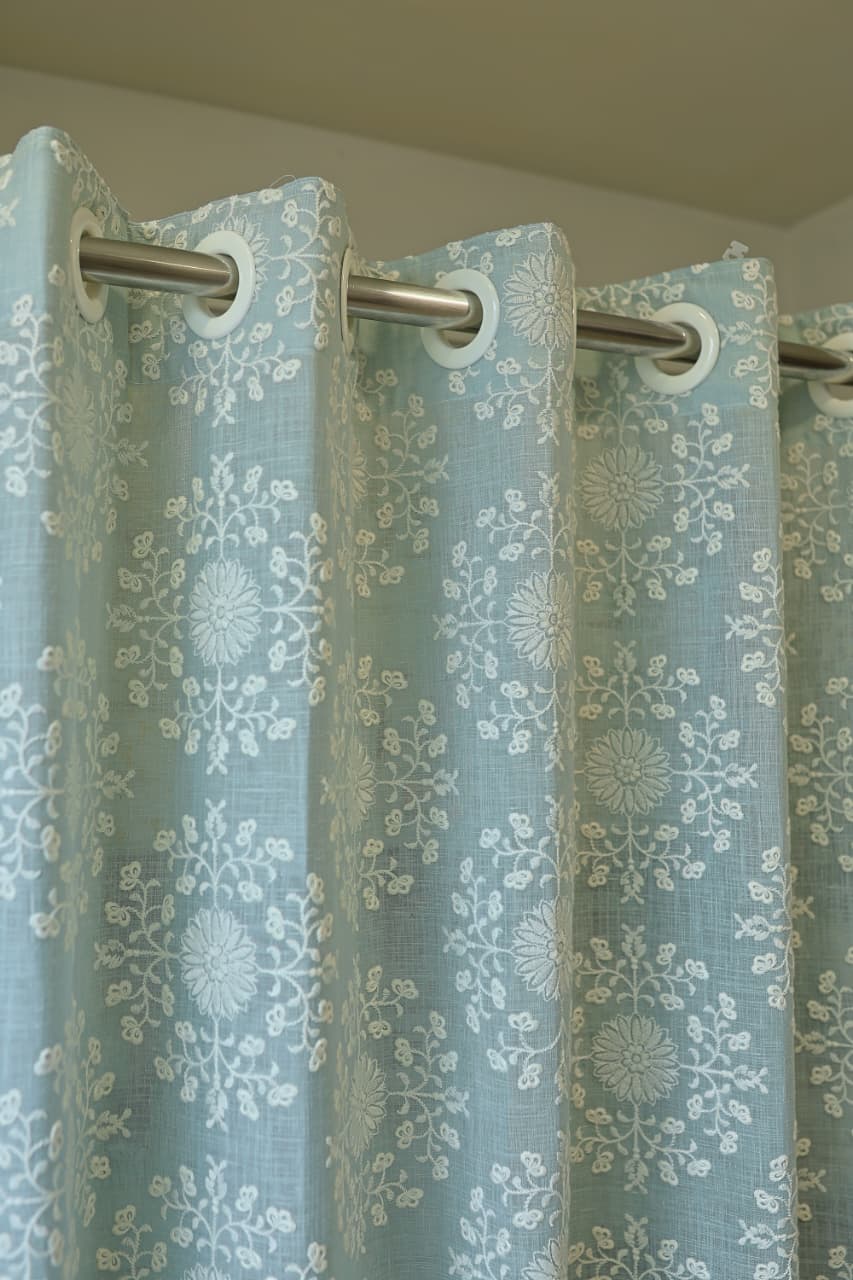 Fabric only Curtains -Premium embroidered designer curtains semi Transparent