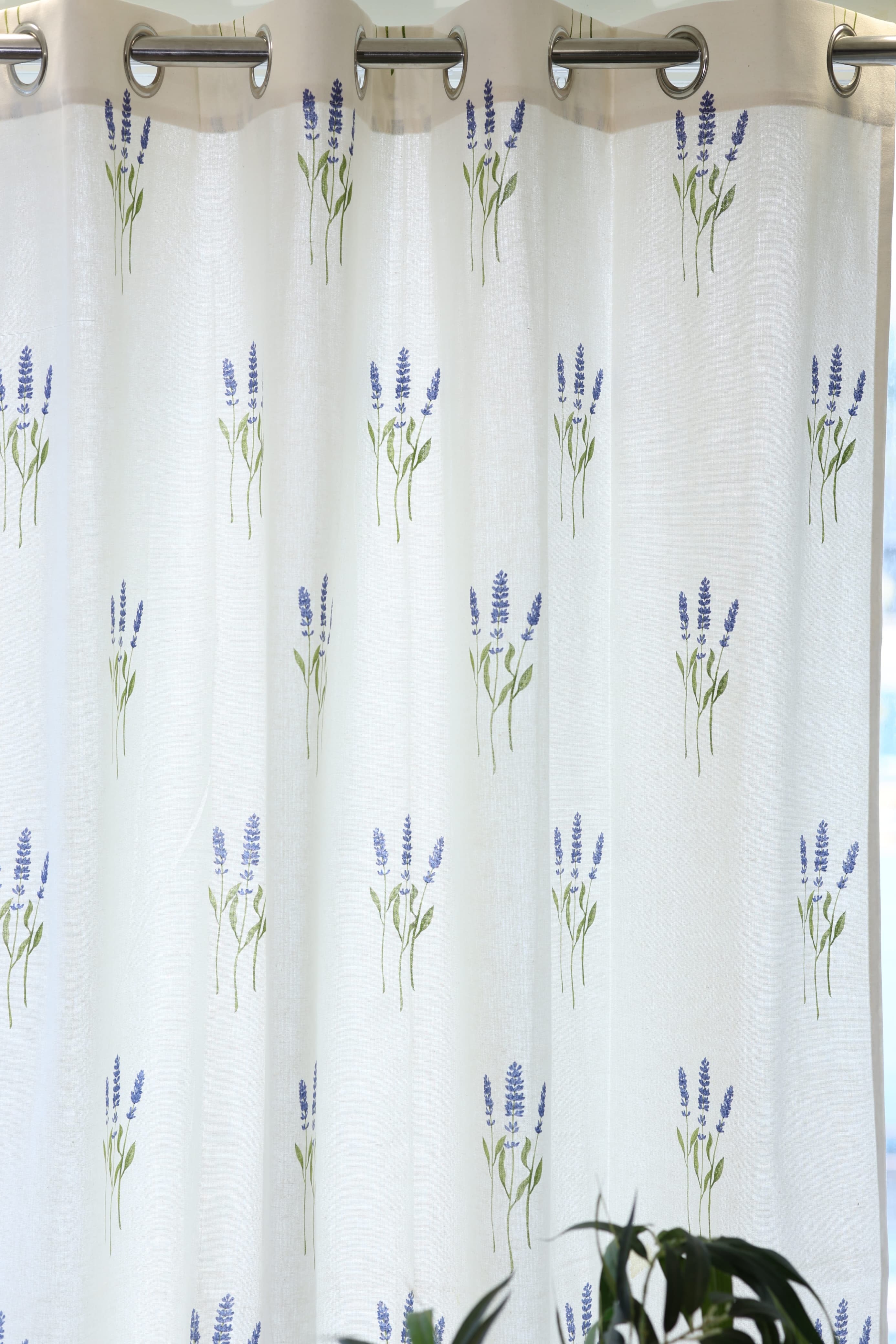 Curtains - Opaque floral curtains off white base meadow