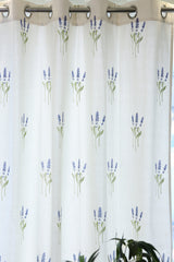 Curtains - Opaque floral curtains off white base meadow