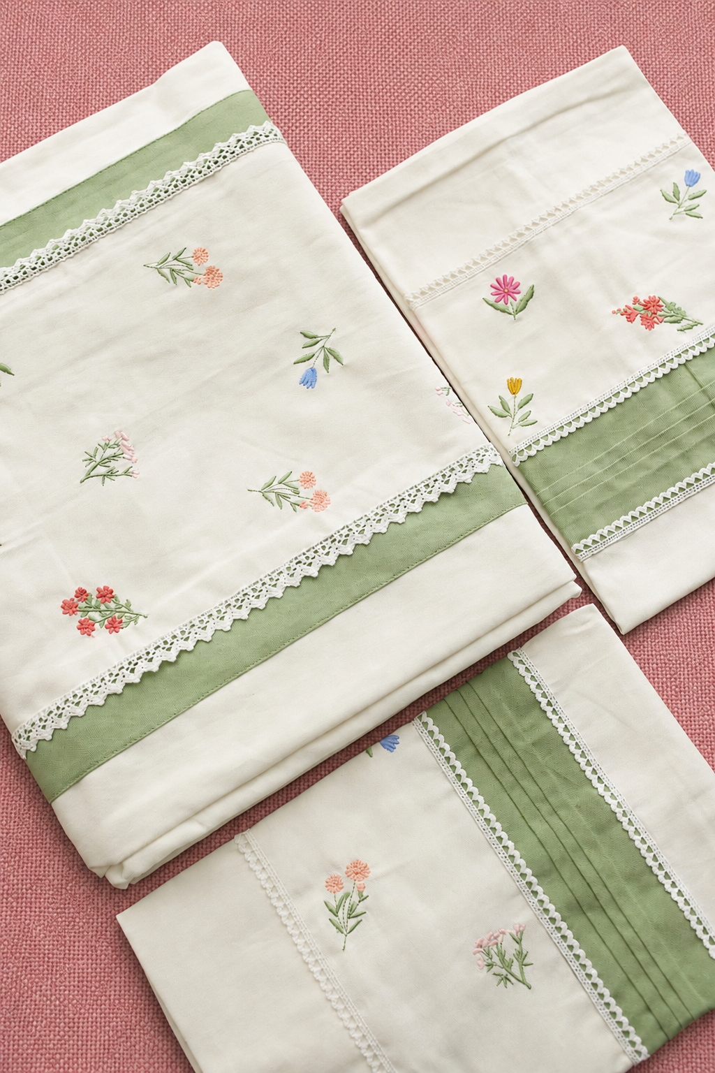 Bedsheets - King premium Machine Embroidery Bedsheet multi