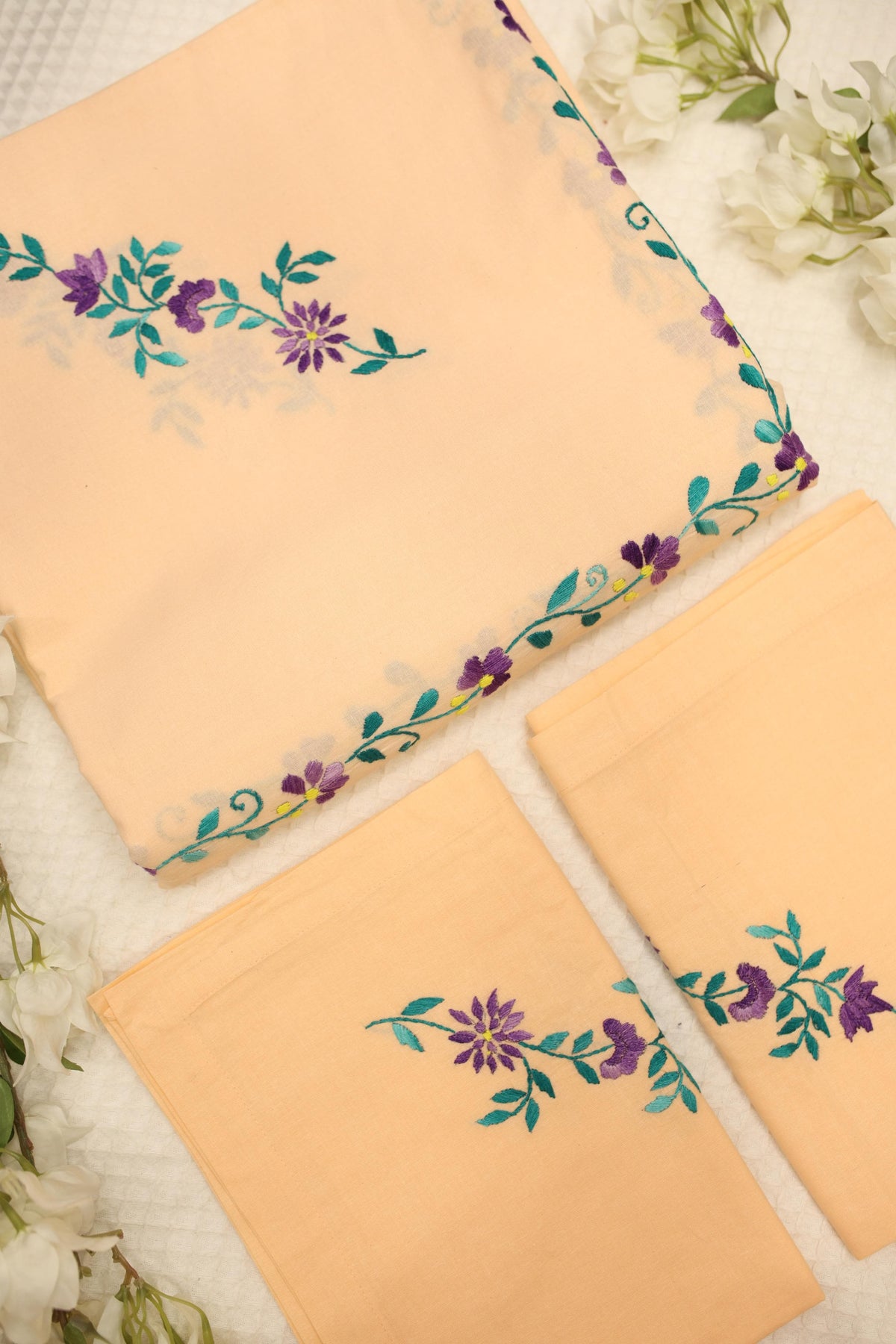 Bedsheets:King premium hand embroidered bedsheets HEK
