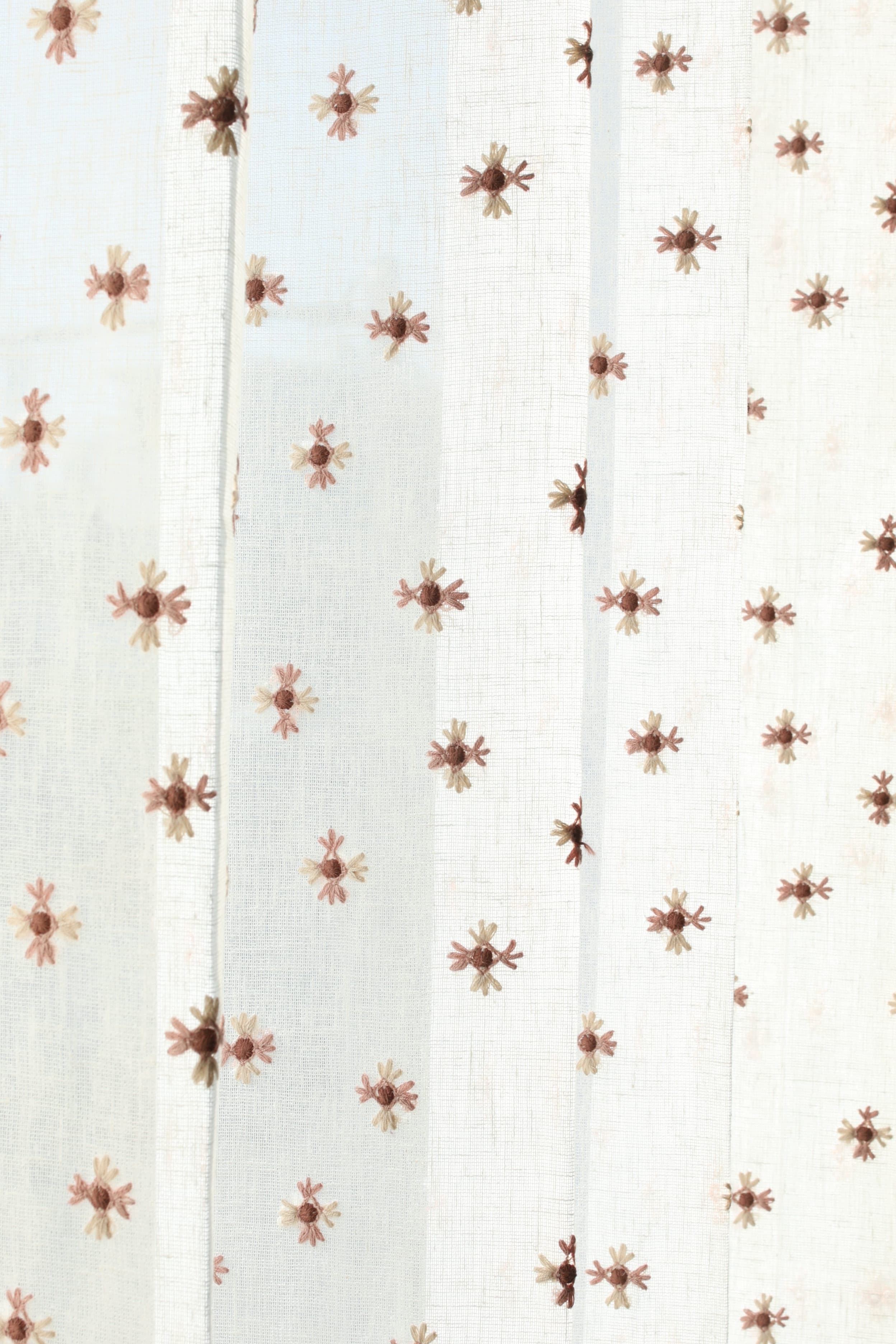 Curtains - Chandubi Premium Embroidery sheer curtains pink and cream