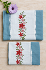 Bedsheets - King premium machine embroidery bedsheets lace bedsheets