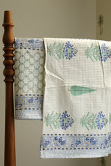 Towels - Waffle Handblock print Towel Set
