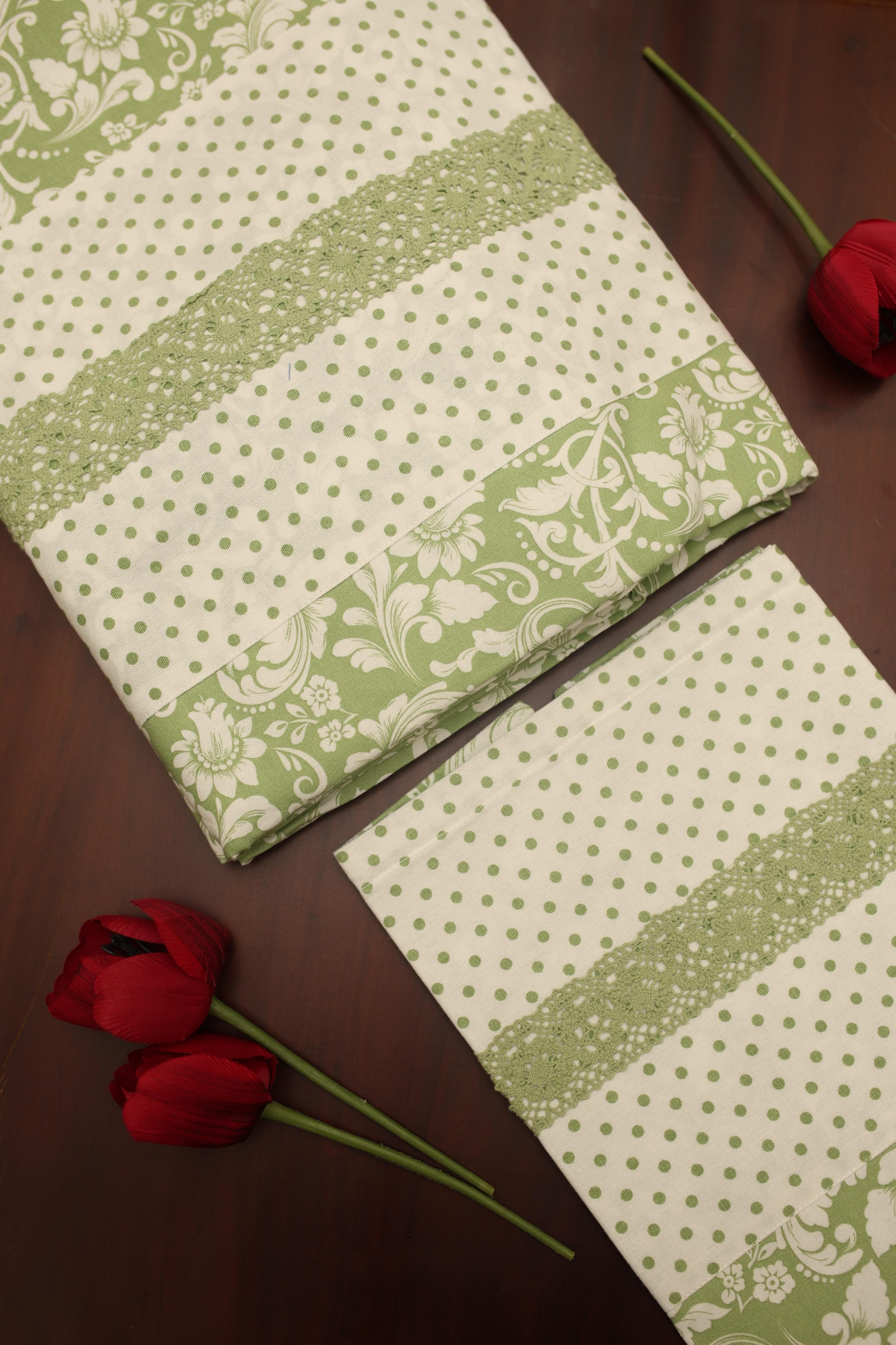 Bedsheets - King premium designer Printed lace bedsheet rotary