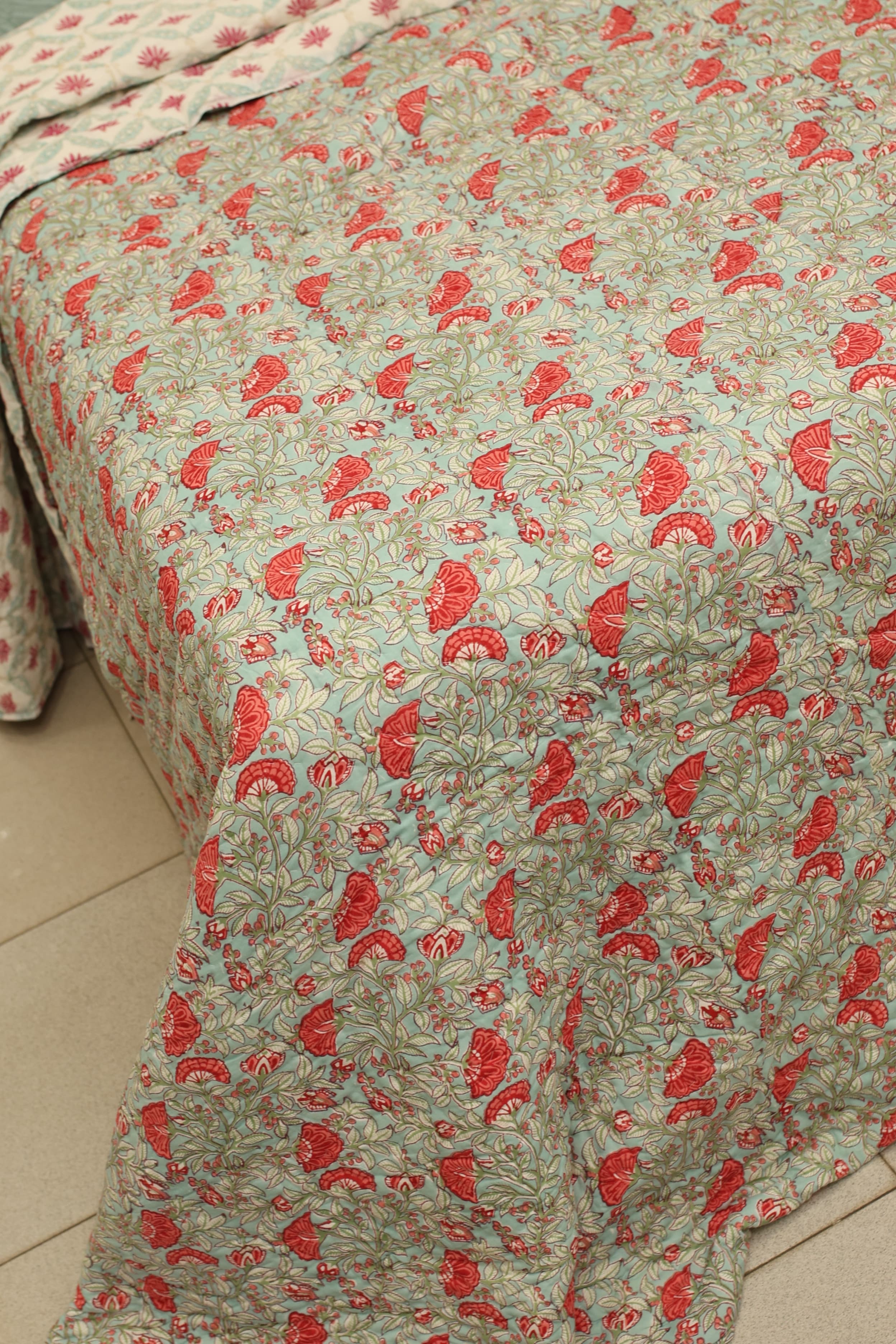 Premium Cotton handblock Print Double Quilt