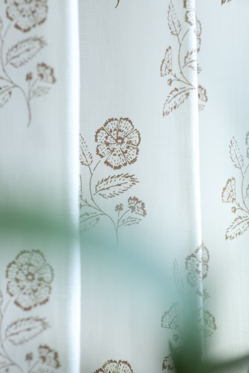 Curtains - Rustic Wildflower Printed Opaque Curtain