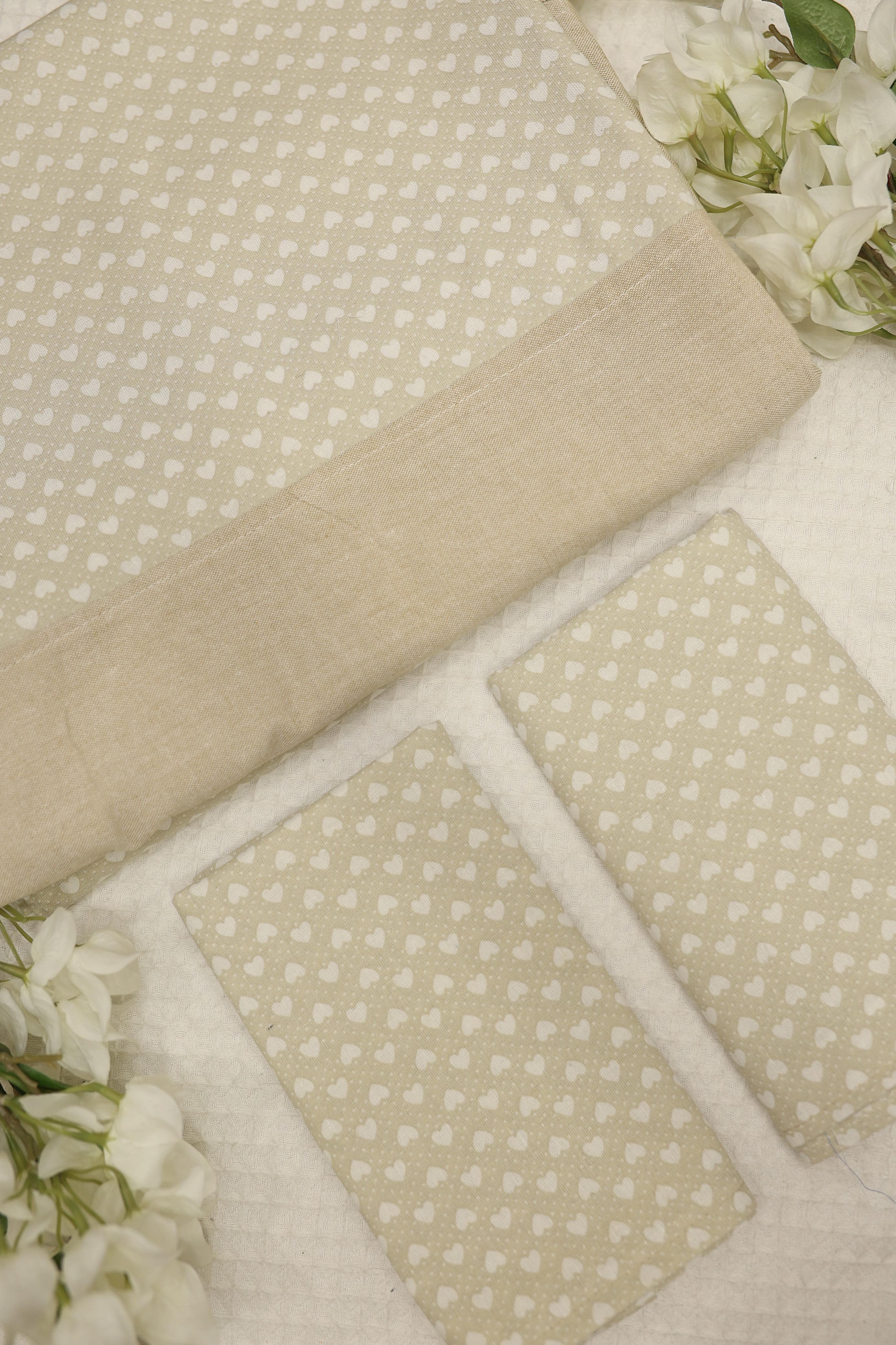 Bedsheets-Queen daily use border bedsheets border light beige