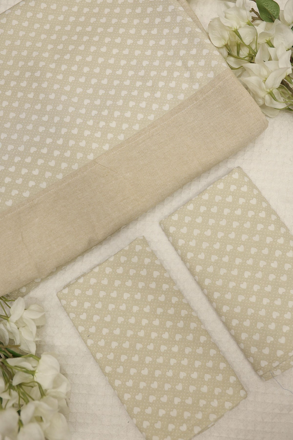 Bedsheets-Queen daily use border bedsheets border light beige