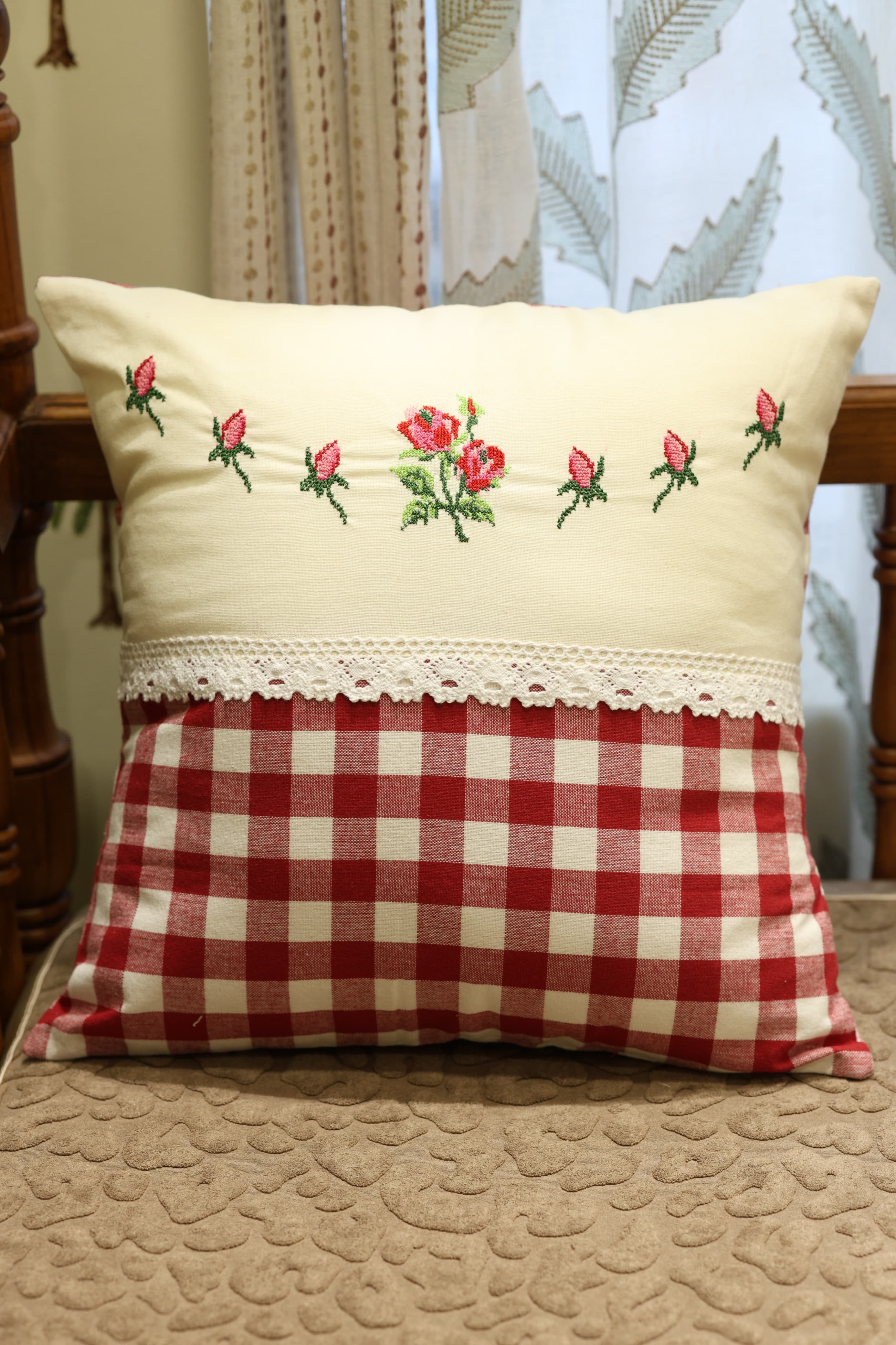 Cushion covers - 16*16 inches cross stitch embroidery