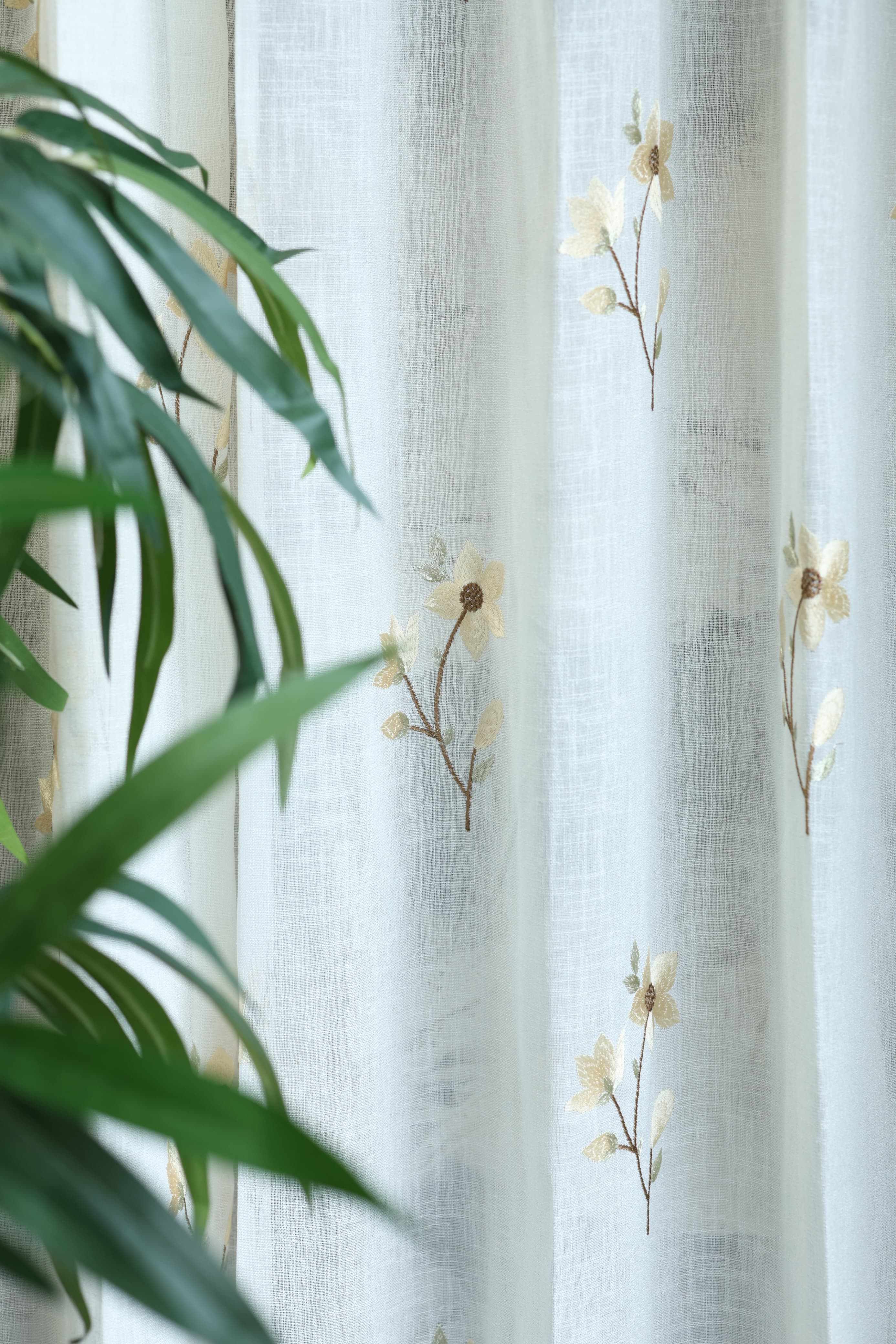 Marigold Embroidery Sheer Curtain
