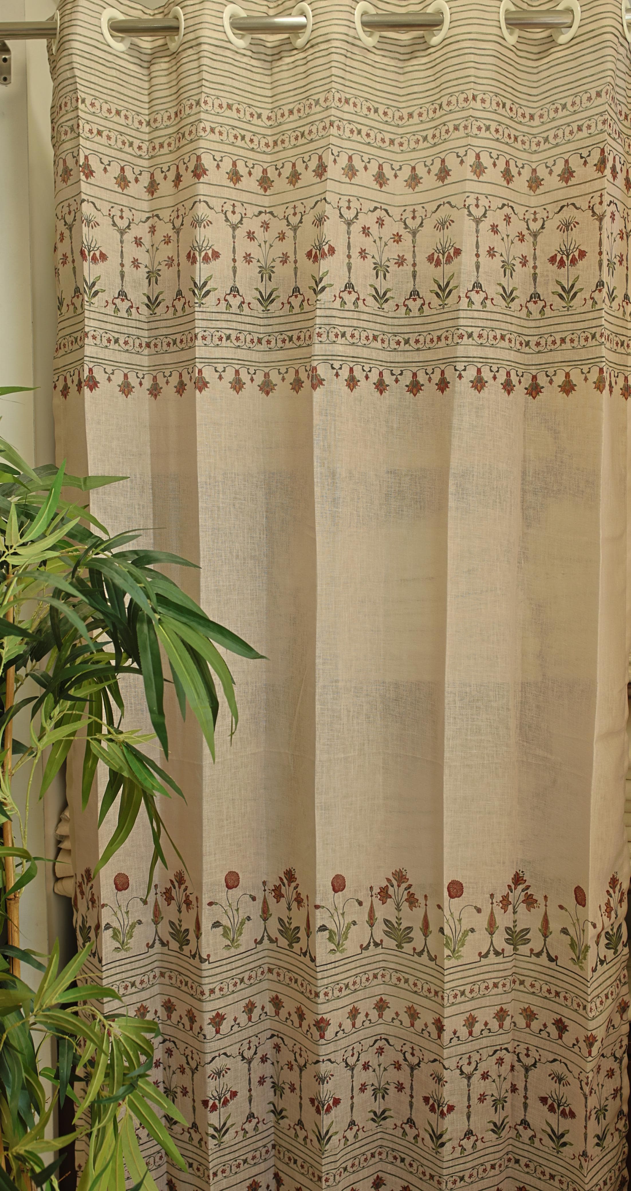Curtains:Handblock printed curtains(sheer and opaque)