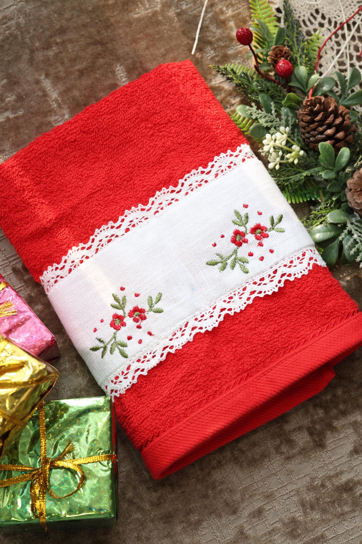Towels : Embroidery Turkey towels Xmas edition