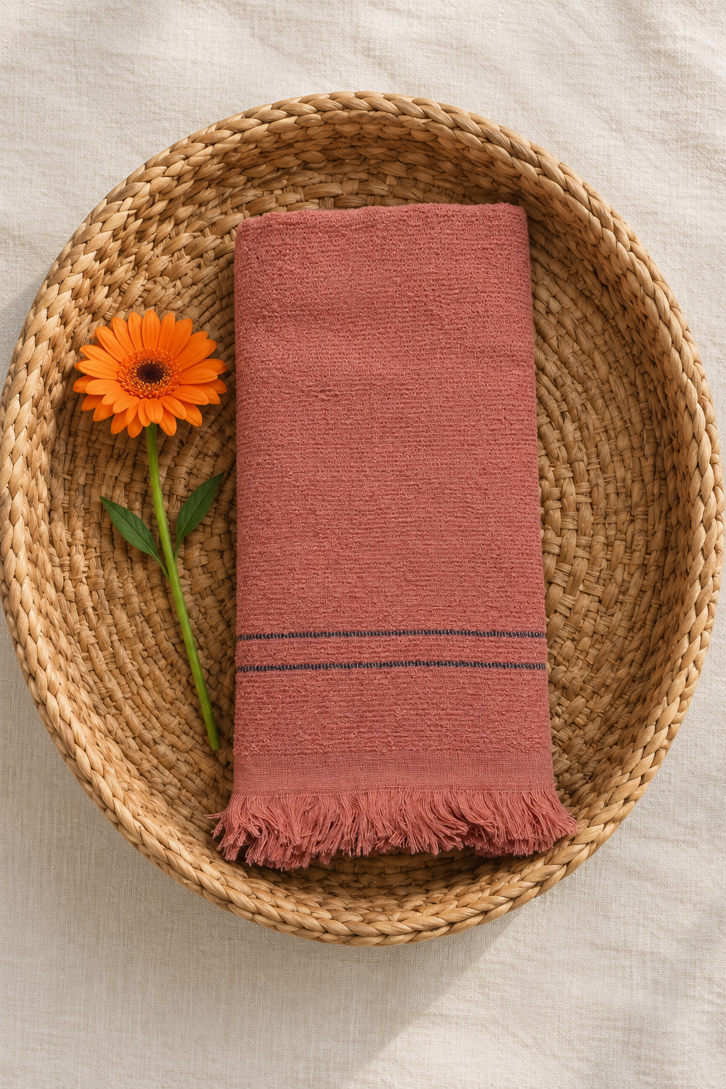 Bath towel(thorthu) 30*60 inches(Dusty Coral)