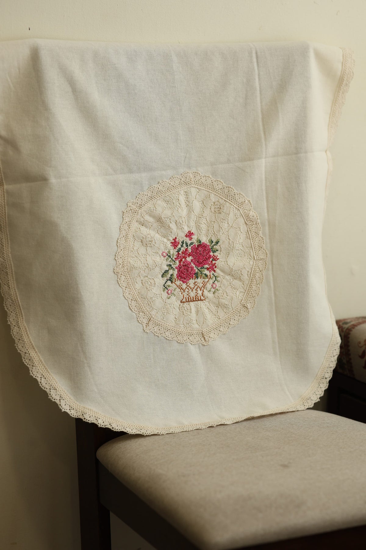 Chair back / sofa back - cross stitch embroidery single pieces