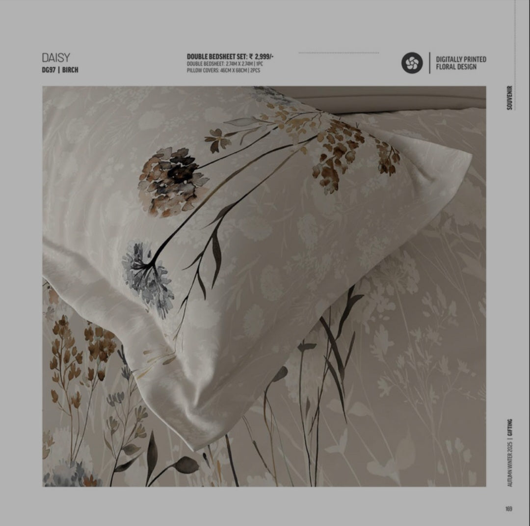 Bedsheets - Premium digital print floral king size soft cotton bedsheets