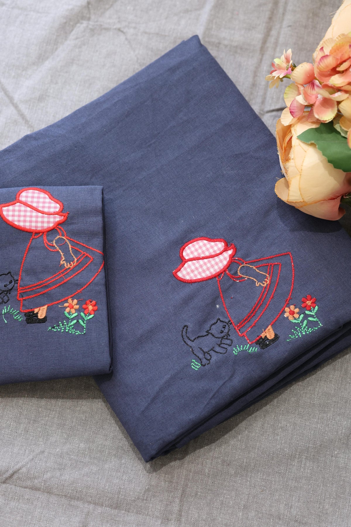 Bedsheets - Single Cross stitch embroidery bedsheets