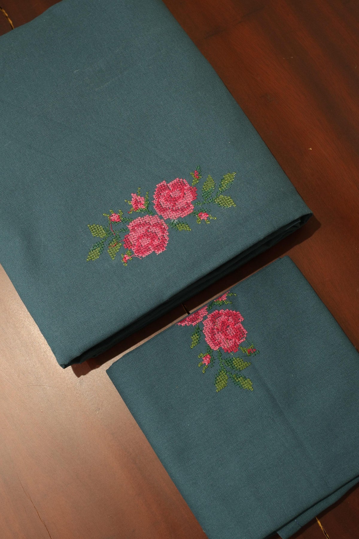 Bedsheets - Single Cross stitch embroidery bedsheets