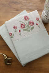 Elegant Floral Embroidery King Bedsheet Set Caspian