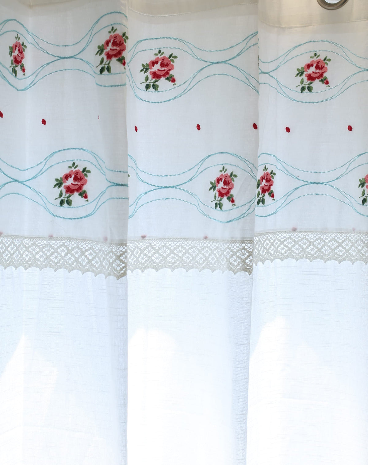 Curtains - cross stitch embroidery semi Transparent curtains
