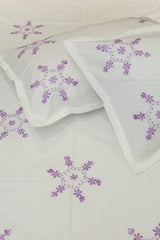 Premium Hand Embroidery Cotton King Size Bedsheet Set with 2 Pillow Covers HEK
