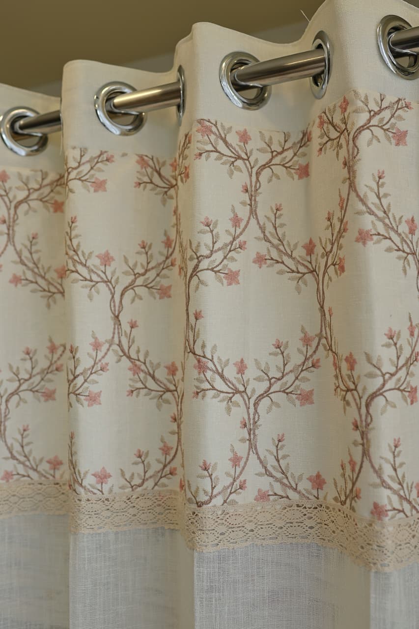 Curtains-Premium embroidery designer sheer curtains
