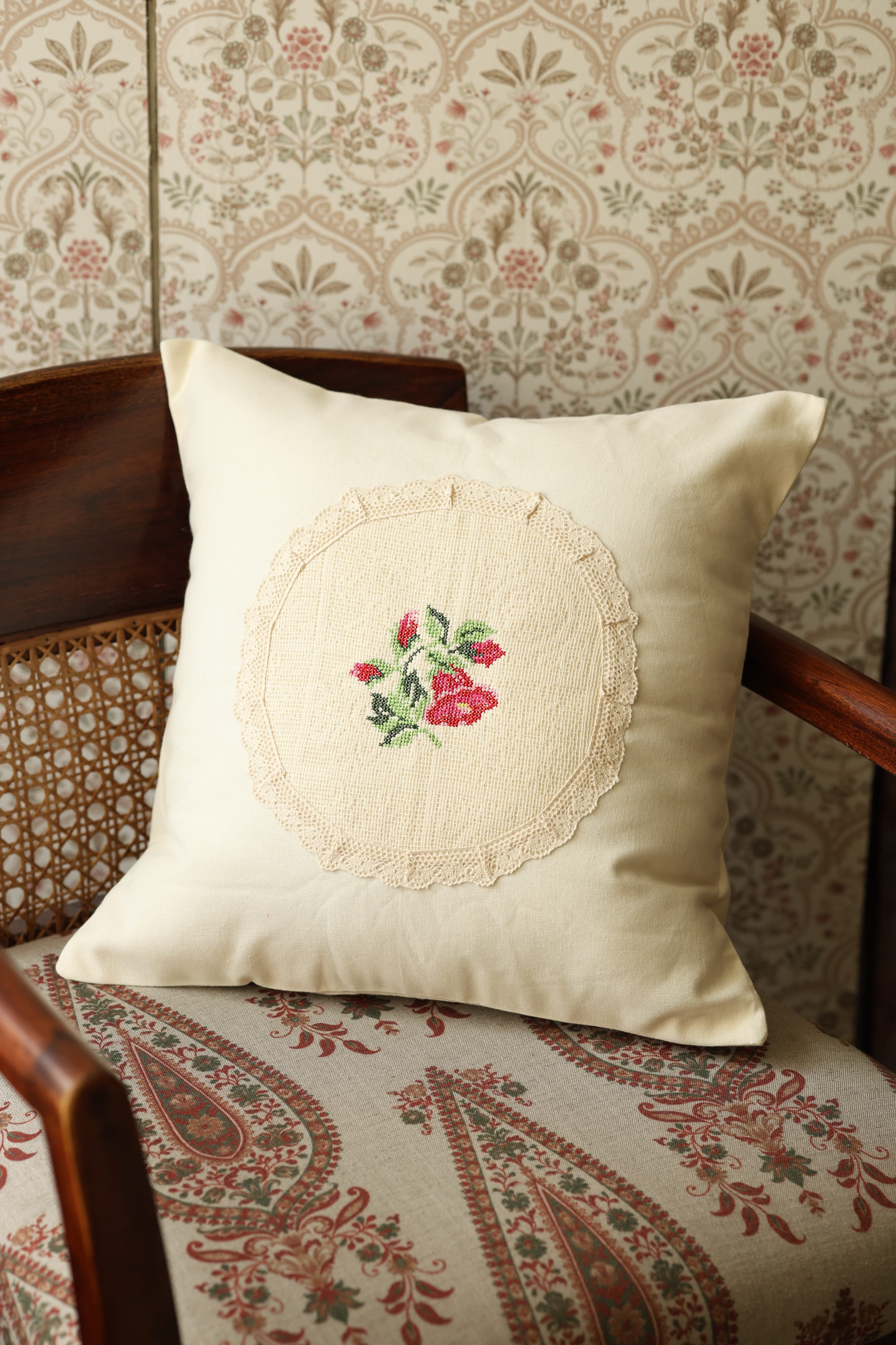 Cushion covers - 16*16 inches cross stitch embroidery